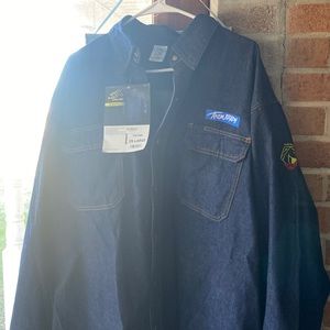 2XL-black stallion FR work shirt-similar to Carhartt-thick long sleeve!
